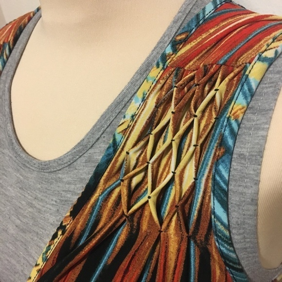 Sundress Decoded Size Small Belted Multicolor V Neck - Picture 6 of 11